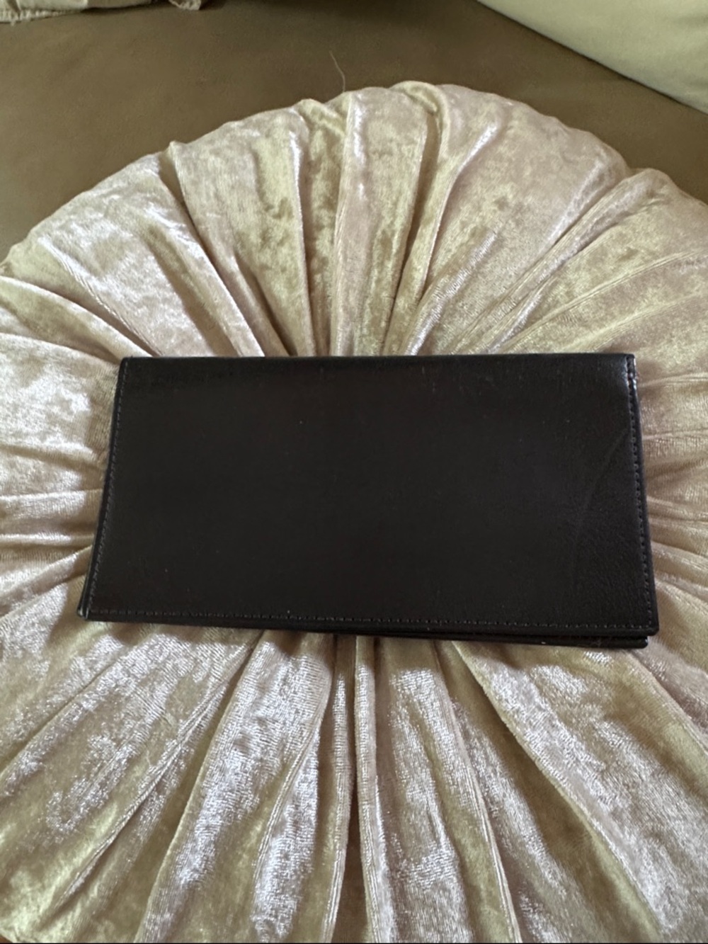 Vintage Coach Black Leather Continental Wallet/Checkbook Cover